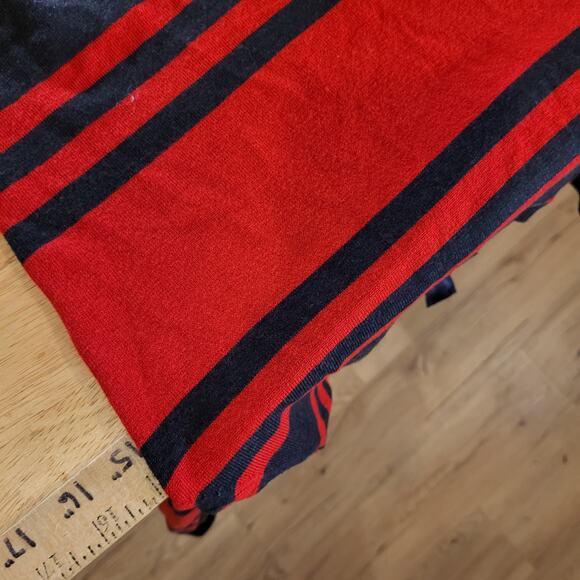 French Connection Red & Gray Striped Long Sleeve Mini Sweater Dress Bodycon Sm - Picture 9 of 11